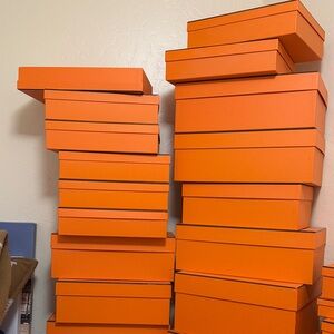 1 Prada box, Hermes bags, 21 Hermes boxes